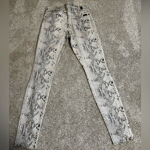 7 for All Mankind skinny snakeskin print denim
